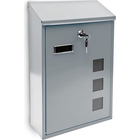 Briefkasten mit 3 quadratischen sichtfenstern 8