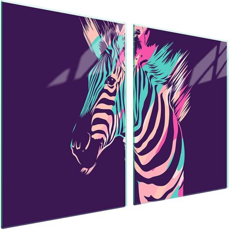 Plaque de protection en verre pour poêle 2x45x52 Zebra (1/5)