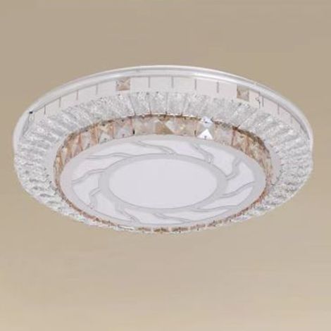 TRADE SHOP - Plafoniera Soffitto 45w ø40cm Led Design A Strati Cristalli Vortice Luce Fredda 04067 -