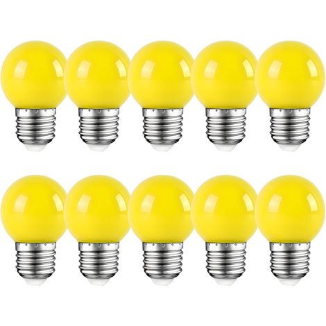 10 Ampoule LED E27 2W Jaune Forme Golf Décoration Fête Noël Extérieur