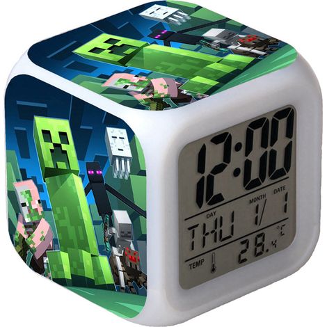 Digitaler Multifunktionswecker Minecraft-Wecker LED-Edition