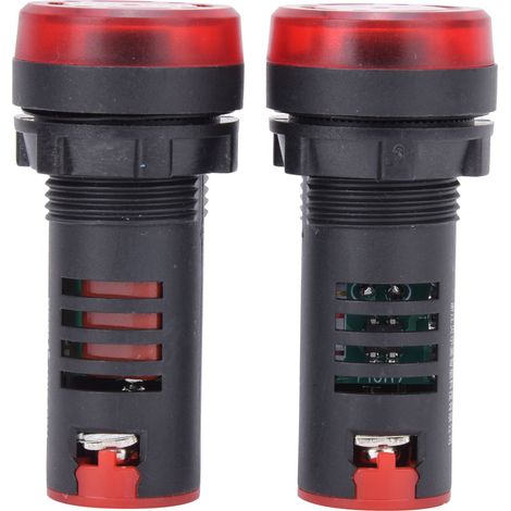 10PCS Voyant Rouge LED Buzzer AD16-22SM Alarme Sonore Flash Indicateur 220V AC (1/4)