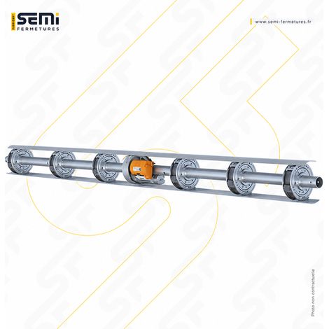 Axe motorisé rideau métallique Ø60 – L 4100 – H 3000 – Moteur central ACM