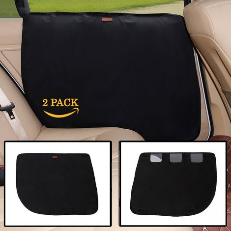 Housse protectrice pour portes de voiture avec tissu Oxford imperméable – 2 pièces beige/noir – Anti-griffes pour chiens, 66x56cm. (1/4)