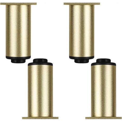Set mit 4 Metall-Möbelfüßen aus Aluminiumlegierung für Schränke, Tische, Betten, Regale, Sofas, Küchenschränke (Silber – 20 cm / 7,9 Zoll – Gold)
