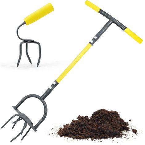 Ensemble de motoculteur torsadé de jardin, long manche avec petite griffe, ensemble de motoculteur manuel robuste (1/5)