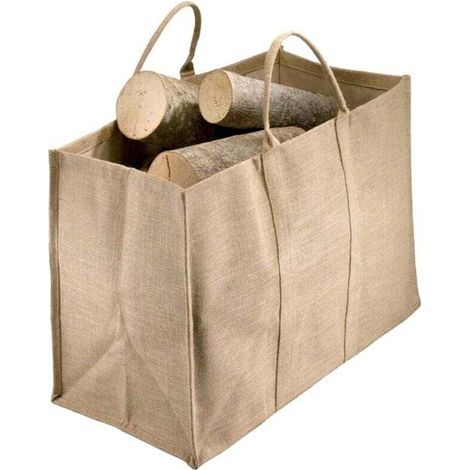 1pc Sac à bûches en toile de jute