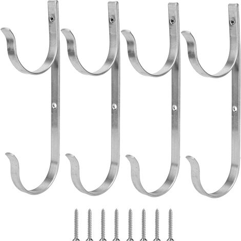 4 crochets en alliage d'aluminium pour vêtements et serviettes – Accessoires pour salle de bain et piscine (set 4 pièces)