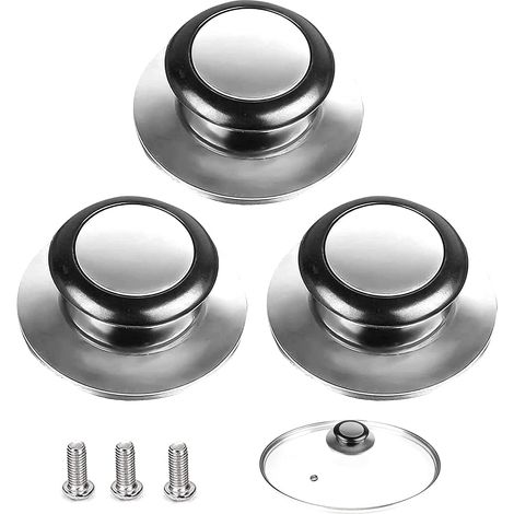 5 Pieces Lid Knob, Pot Lid Handle, Suitable for Glass Lid Handle, Stainless Steel Pot Lid, for Kitchen Utensils (1/5)