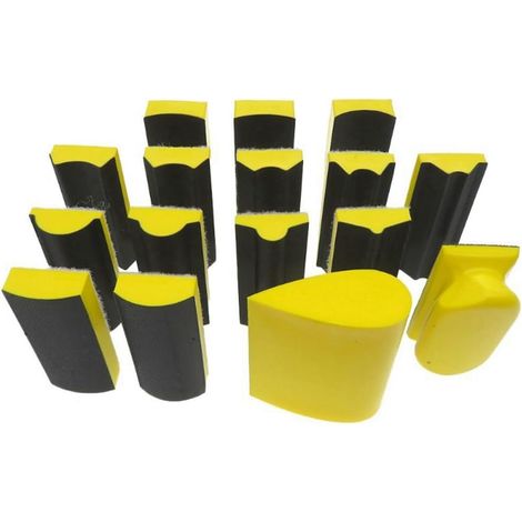 Ensemble de 16 Blocs de Polissage Multi-Usages pour Ponceuse Orbitale Pneumatique - Idéal pour le Bois, les Meubles et la Peinture Automobile (1/5)