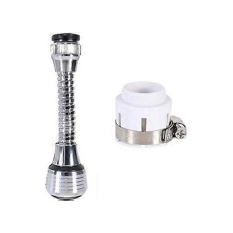 Ensemble de 1 aérateur de robinet à 360 degrés, flexible en acier inoxydable, rallonge de robinet, flexible, douche pivotante à 360 degrés, accessoires de cuisine, rallonge de robinet (1/3)