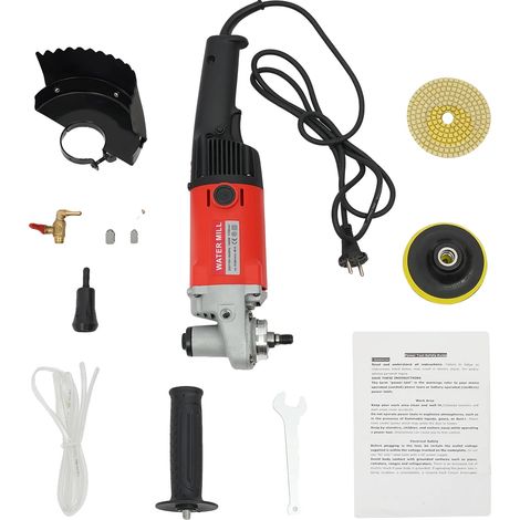 Machine de polissage à eau, 1400W de puissance, contrôle de 6 vitesses, noir (1/2)