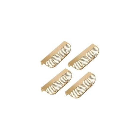 Confezione da 4 pomelli per cassetti a forma di foglia, 117 mm, in ottone massiccio, per soggiorno, cucina e camera da letto, con viti - Crezuo
