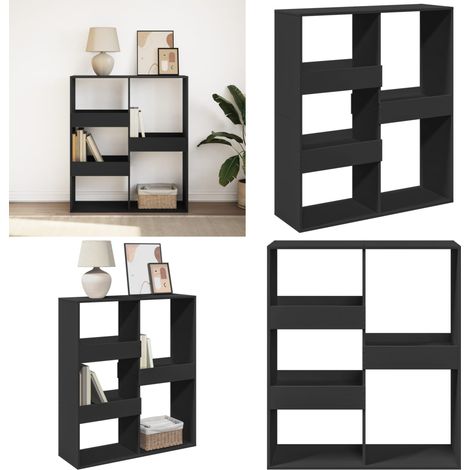 vidaXL Bücherregal/Raumteiler Schwarz 100x33x115 cm (1/5)