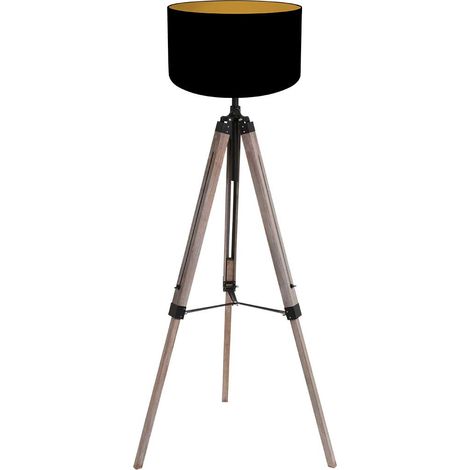 Mexlite - stehlampe - Triek - schwarz - holz leinen - Ø 75cm -