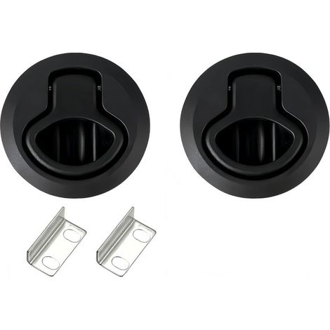 2 Pièces Hatch Serrure de piège pour bateau Flush Pull Latch Noir Flush Pull Hatch Slam Latch Deck Hatch Latch Lock Acier inoxydable Fermeture de porte plate Pull Lock pour navires (1/5)