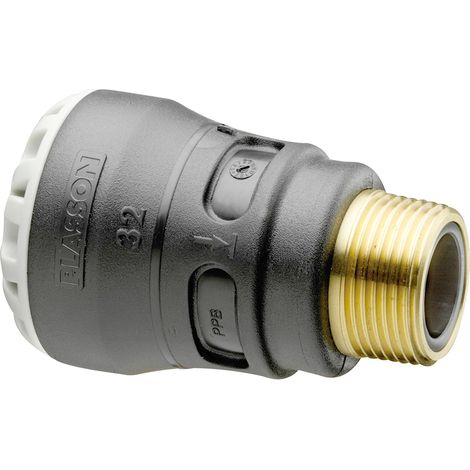Raccord droit encliquetable PE Ø63 - Laiton mâle 2'' (50/60) avec portée plate ISO 228 (1/2)