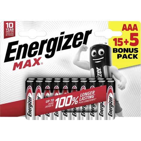 Pile LR3 (AAA) alcaline(s) Energizer Max 1.5 V 20 pc(s) (1/5)