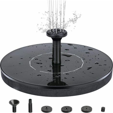 Fontaine à énergie solaire Pompe à eau solaire Panneau flottant Jardin Paysage Kit d'arrosage d'étang de jardin Noir 16 cm de diamètre (1/5)