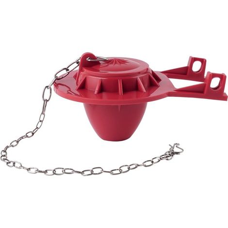 Clapet de réservoir de toilette universel 2 pouces, joint en caoutchouc durable et durable, compatible avec les normes américaines de conservation de l'eau, facile à installer, rouge (1/5)