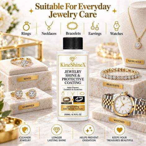KineShineX Schmuck-Schutzbeschichtungsflüssigkeit: Wirkt gegen Oxidation, Kratzer, langanhaltend, verhindert Verfärbungen und verleiht Schmuck Glanz. (1/5)