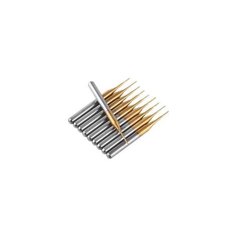 Lntyq 10 Stück 3,175 mm Hartmetall-CNC-Fräser 0,6 mm gerader Schaft Rotationsfräser zum Gravieren (1/5)