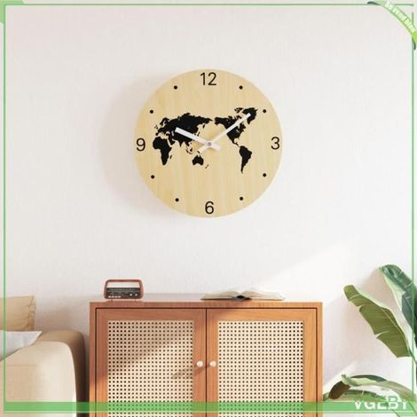 4008405 Horloge murale jaune et noir 30 cm bois d'ingénierie (1/5)