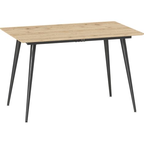 Table à manger extensible LORINE effet bois et noire (1/5)