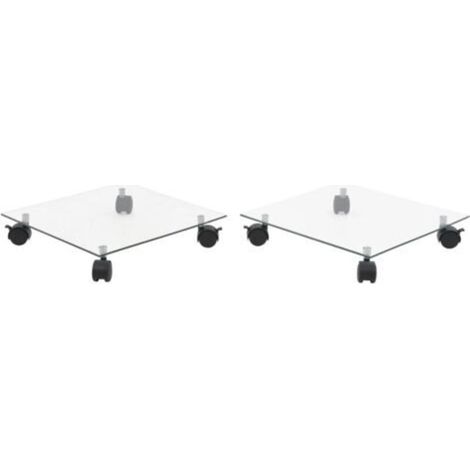 Furniture Limited – Quadratischer Pflanzenständer, 2-teilig, gehärtetes Glas (1/4)