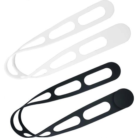 Lot de 2 sangles autobloquantes silicone - Attache élastique multi-usages : couvercle mijoteuse boîte à bento range-câbles tapis yoga camping bagages (1/5)
