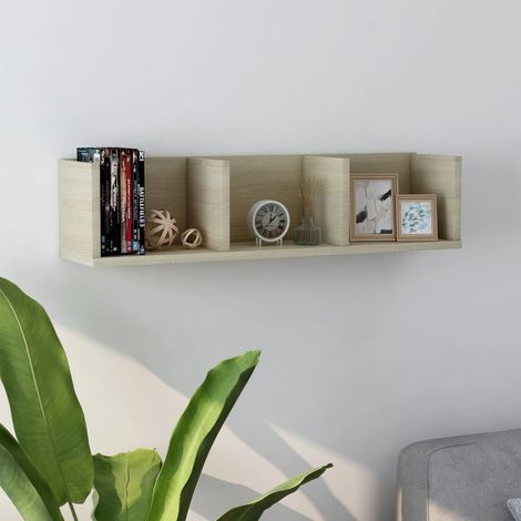 vidaXL Étagère murale à CD Chêne sonoma 75x18x18 cm Bois d'ingénierie (1/5)