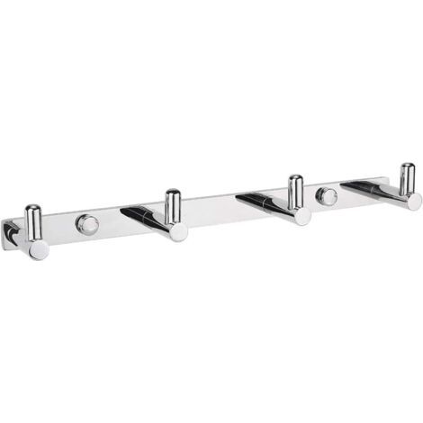 Patère Crochet Mural Simple en Acier Inoxydable Porte Serviette Peignoir Accroche Vetement Porte Torchon pour Salle de bain WC Famille Cuisine- 4 Crochets 22,5 cm (1/5)