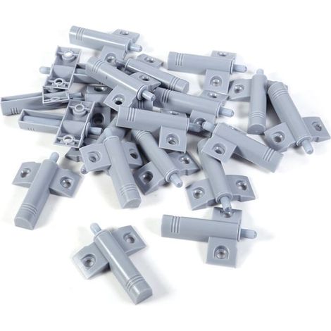 Juego de 20 topes para puertas de armarios de cocina y cajones, cierre suave y silencioso, amortiguadores grises/blancos. (1/4)