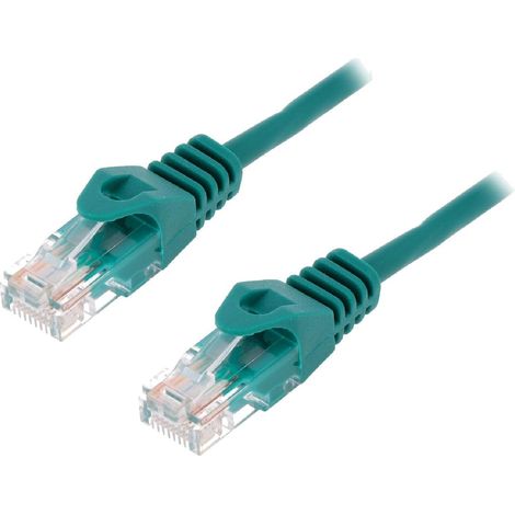 Cable reseau RJ45 male U-UTP Cat.5e vert- 1.5m