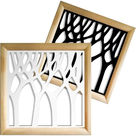 BOSCO - Modules décoratifs en bois et PVC - Couleur : blanc - Dimension : 48x48 cm