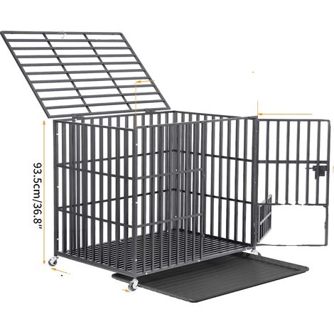 Gabbia per cani, robusta, in metallo, con tre sportelli di accesso, XXL 117x84x86,5 cm (1/2)
