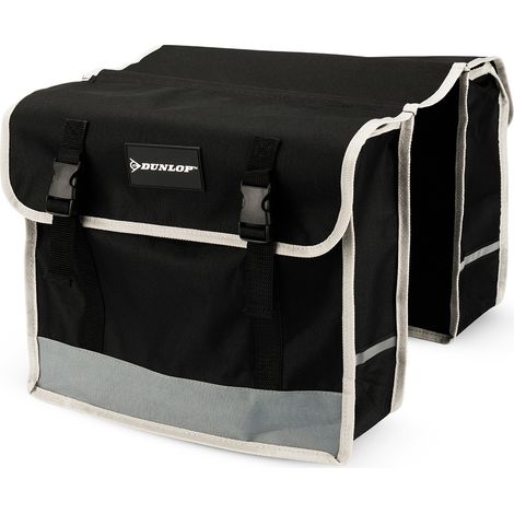 Saccoche Vélo Double DUNLOP 31L Noir - Résistante à l’eau, Spacieuse & Légère, Rangement Pratique, Balades & Rando