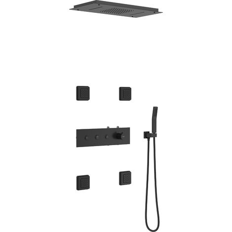 Mexen Soler set doccia ad incasso, nero - 7601-04-70