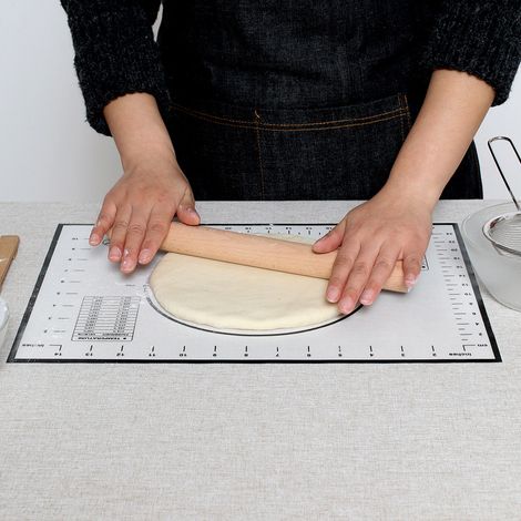 Tapis de pétrissage en silicone antiadhésif avec graduations pour la cuisine et la pâtisserie (noir, 40 x 60 cm) (1/5)