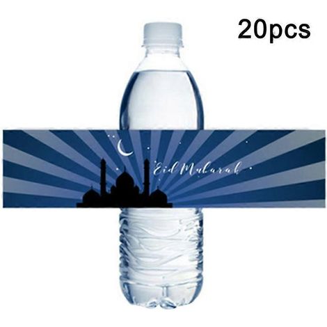 20 selbstklebende Etiketten „Eid Mubarak Ramadan Kareem“, Papierflaschendeckel für Partys, Partydekorationsartikel – 6