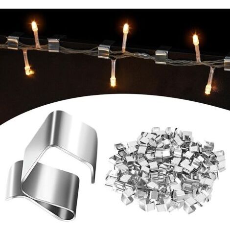 50 Stück Dachrinnenhaken, verzinkte Clips zum Aufhängen von Außenleuchten, Dachrinnenhaken für Weihnachtsbeleuchtung, Dachhaken für Weihnachtsbeleuchtung MUMU