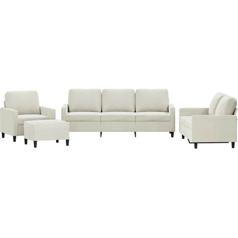 Maison Exclusive - Set di Divani 4 pz con Cuscini Crema in Velluto
