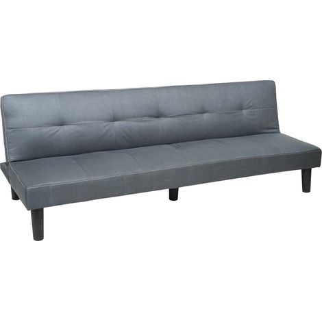 Divano a 3 posti divano letto supplementare pieghevole con funzione letto 195 cm tessuto/tessuto grigio 040004911