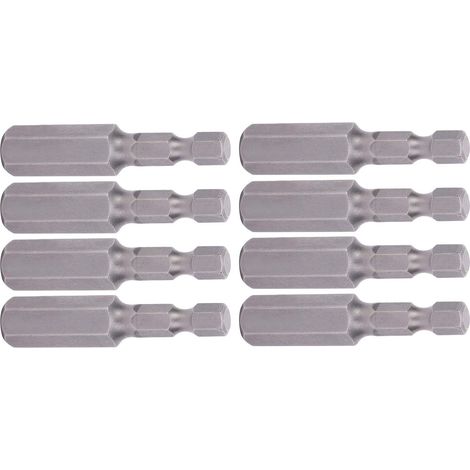 Set of 10 Electric Screwdriver Bits, Hex Socket (1/5)