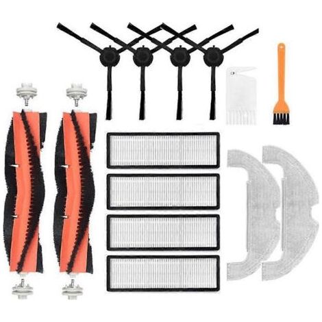 Pour aspirateur robot-laveuse Xiaomi Mi Robot Vacuum-Mop 2 Ultra STYTJ05ZHM – Pièces détachées : brosse principale amovible, filtre HEPA, brosse latérale et chiffon de nettoyage (1/5)