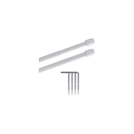 2er-Set Gardinenstangen für Fenster – Edelstahl – Ausziehbar und verstellbar – Für Bistrogardinen und Fenster – Perlweiß – 60 x 90 cm (1/5)