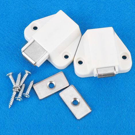 Lot de 8 loquets magnétiques robustes pour porte simple, pour meubles, armoires et placards. (1/5)