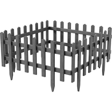 Lot de 4 Bordures Bogateco Bois Anthracite 40x94 cm Impregne (1/5)