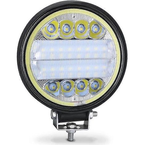 Barre lumineuse de travail LED 72 W 24 pouces, projecteur carré/rond, feux de jour pour voiture 4x4, SUV tout-terrain, VTT, camion, excavatrice, blanc/ambre, 1 x 72 W (0,128) (1/5)