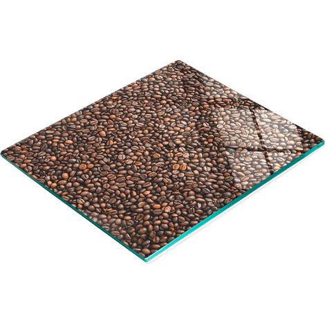 Multifunktionale Küchen-Dekorationsplatte aus gehärtetem Glas, Kaffeebohnenmotiv, 60 x 52 cm (1/5)